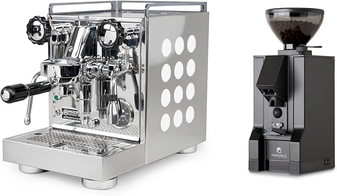Rocket Espresso Appartamento Espresso Machine and Eureka Mignon Notte Grinder Bundle (White)