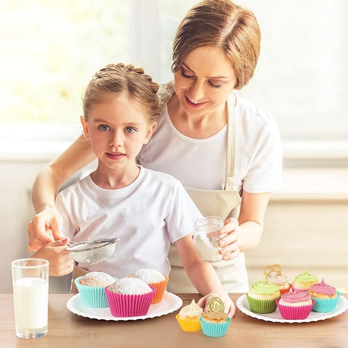 Caperci Rainbow Standard Cupcake Liners Bright Colorful Muffin Baking Cups 350-Count, Odorless, Upgraded & Food Grade Grease-Proof Paper