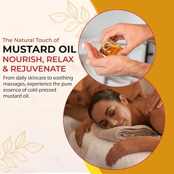 Darsa Organics Cold-Pressed Mustard Oil 16.9 oz (500ml) ??USDA Organic, Unrefined & Chemical-Free, Rich in Vitamin E & Omega-3, Great for Hair & Skin Care, Natural Massage & Remedies