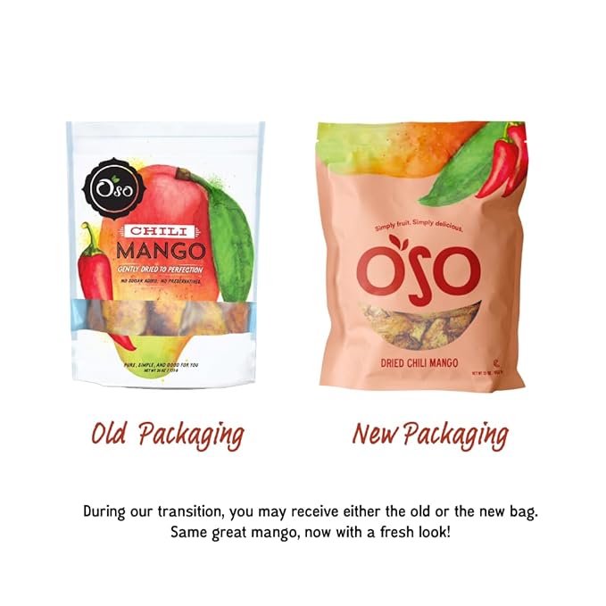 Oso Snacks Dried Chili Mango | No Sugar Added | No Preservatives | 100% Fruit | No GMO | Simply Fruit. Simply Delicious.