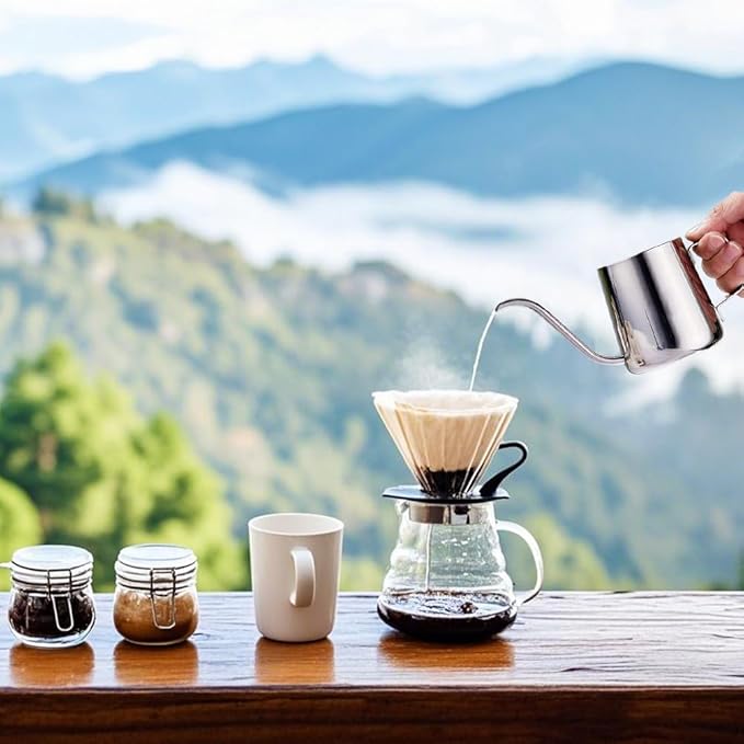 Milk Frothing Pitcher, 350ml/12oz Gooseneck Spout Coffee Tea Pot, Milk Frother Cup Stainless Steel, Milk Coffee Cappuccino Latte Art Barista Steam Pitchers Milk Jug Cup