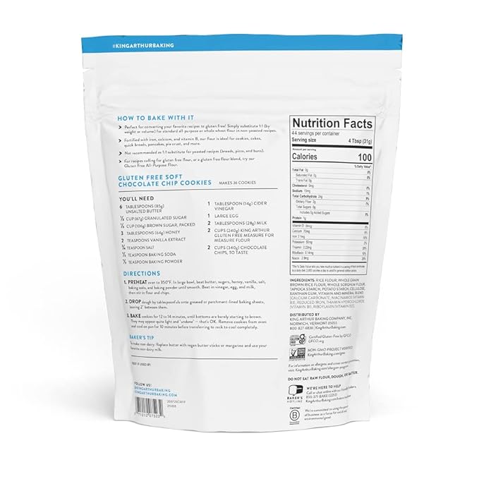 King Arthur, Measure for Measure Flour, Certified Gluten-Free, Non-GMO Project Verified, Certified Kosher, 3 Pounds, Packaging May Vary (Pack of 2)