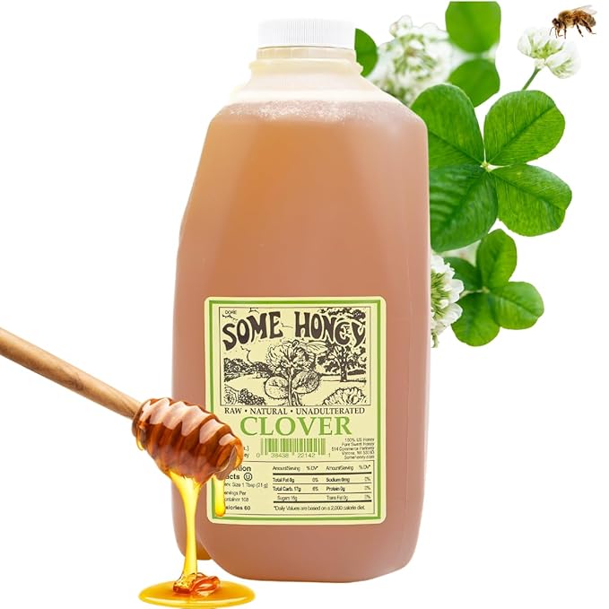 Some Honey Raw & Unfiltered Clover Honey – 100% Pure U.S. Honey – USDA Grade A – All-Natural – 80 oz