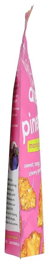 Am채zi Foods, Dried Pineapple - Moringa Hibiscus 2.3Ounce All Natural Snacks No Sugar Added Dried Pineapple Dehydrated Fruit