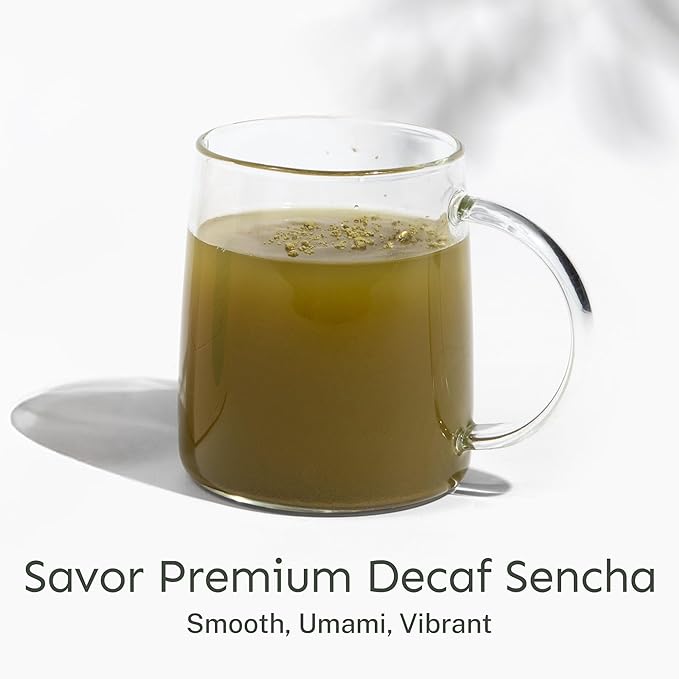 Yu Tea Decaf Organic Sencha Green Tea Powder | Rich in Antioxidants, EGCG, & L-Theanine | Pure Japanese First Harvest Leaf | Caffeine-Free & Unsweetened | Resealable Pouch, 2.65 oz, 100 Servings