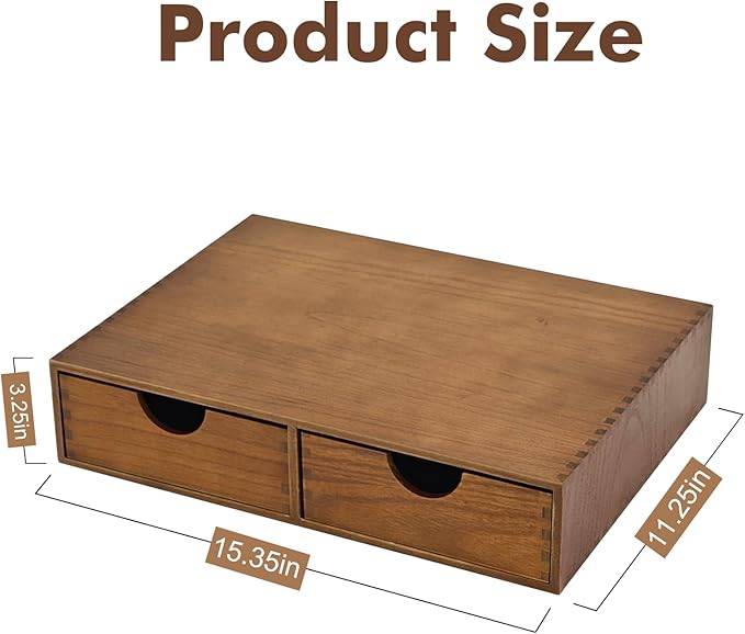 Wooden K Cup Organizer Coffee Pod Storage Box - K Pod Holder with Two Drawers, K Cup Drawer Under Brewer and Coffee Maker Machine Stand, 30 Pod Capacity, Style A ??,<div>