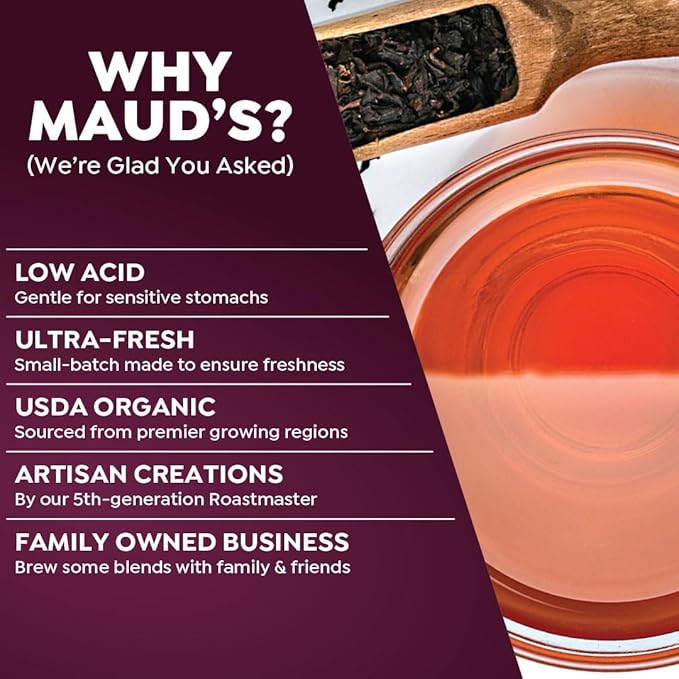 Maud's Organic English Breakfast Black Tea Pods, 100 ct, Recyclable Single Serve Pods ??100% Gourmet Blended Tea Leaves, Compatible with Keurig K Cups Maker