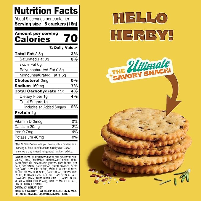 Back to Nature - Stoneground Wheat Crackers - Rosemary & Olive Oil - Real Ingredients like Whole Grain Wheat, Flax Seed and Sea Salt - Dairy Free & Non-GMO - 5 ounce (Pack of 6)