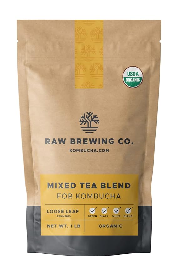Kombucha.com Certified Organic Loose Leaf Tea - Kombucha Brewing Blends (Mixed Tea Blend, 8 Ounce). Makes up to 25 gallons.
