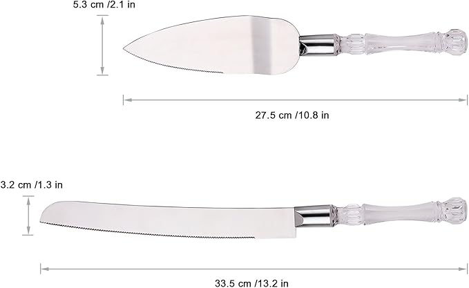 AW BRIDAL Personalized Cake Cutting Set for Wedding, Silver Wedding Cake Knife Dessert Cutter Gift for Wedding, Bridal Party Showers//DK2201CPP24//