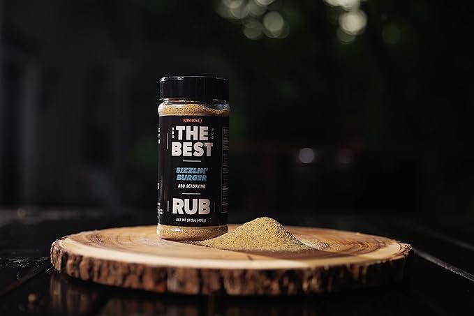 Kosmos Q The Best Sizzlin' Gourmet Burger Seasoning for Grilling - Hamburger Deluxe Seasoning for Ground Beef, Burger Patties, Meatloaf, Barbecue Brisket & Chili - Hamburger Rub (14.2 oz)