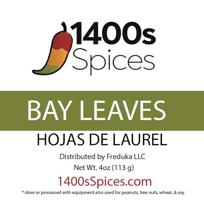 4oz Bay Leaves Semi Selected (whole and broken leaves), Hojas de Laurel, Dried Bay Leaf by 1400s Spices