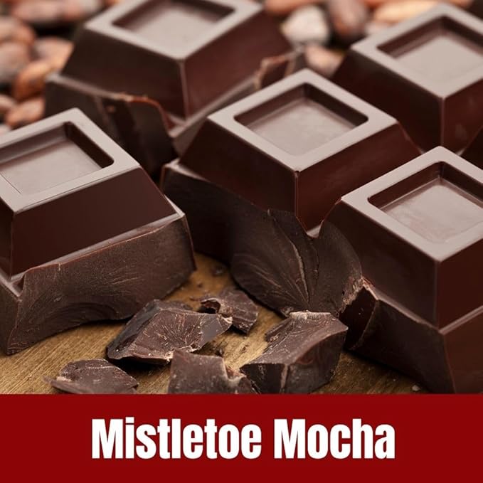 Door County Coffee Mistletoe Mocha Flavored Coffee Ground - 8 oz Bag - Holiday Seasonal - Medium Roast - 100% Specialty Arabica - Dark Chocolate Flavor