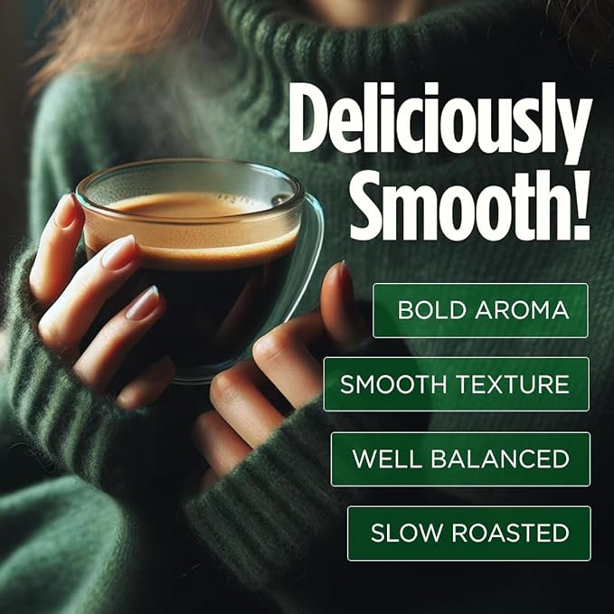 VitaCup Perfect Low Acid Coffee Ground, USDA Organic & Fair Trade, Mycotoxin Free, Dark Roast Guatemala Single Origin, Clean & Pure for Drip Coffee Brewers and French Press, 4 bags, 11oz each