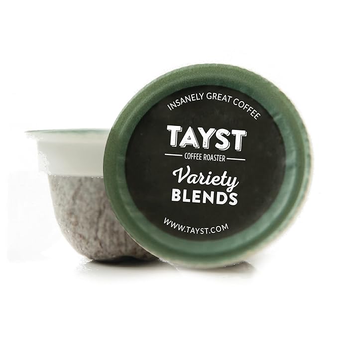 Tayst Coffee Pods, Variety Pack Assortment, K Cups Compatible with Keurig Coffee Maker, Sustainable Single Serve, Pack of 100