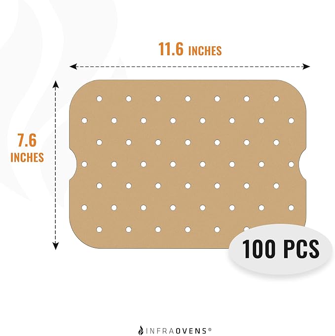 Unbleached Parchment Paper Liners for Ninja Foodi XL Smart FG551 6-in-1 Indoor Grill Accessories, Air Fryer Liners and Reusable Heat Resistant Mat, Accessories by INFRAOVENS