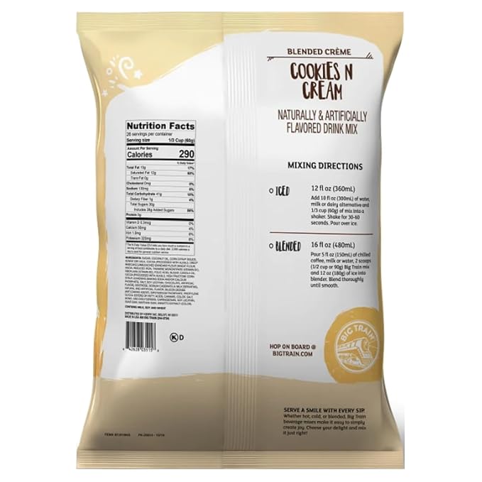 Big Train Cookies N Cream Blended Cr챔me Beverage Mix, 3.5 Pound (Pack of 1)
