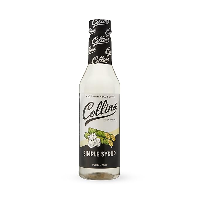 Collins Simple Syrup, Classic Simple Syrup, Soda Water Flavors for cocktails, Old Fashioned Syrup, 12.7 Ounces, Set of 1