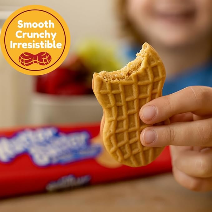 Nutter Butter Cookies ??Classic Peanut Butter Sandwich Cookies, 24 Pack ??Individual Packs for Snack Lovers, Crunchy Peanut Butter Flavor, Perfect for Sharing, Great for Lunchboxes