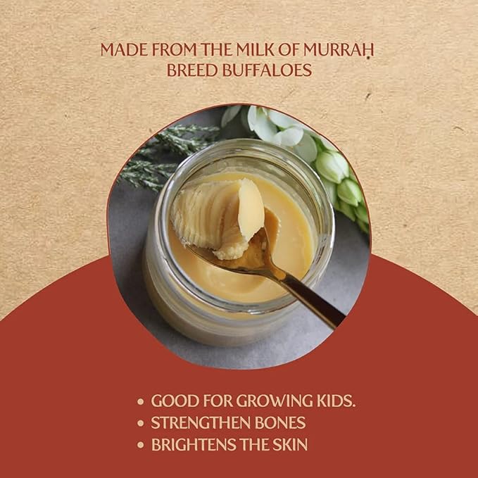 Indicow Murrah Buffalo Desi Ghee | Grass Fed Buffalo| Pure Authentic Vedic (1000ML(33.8oz), Buffalo Ghee) |Clarified Butter | Price revision soon