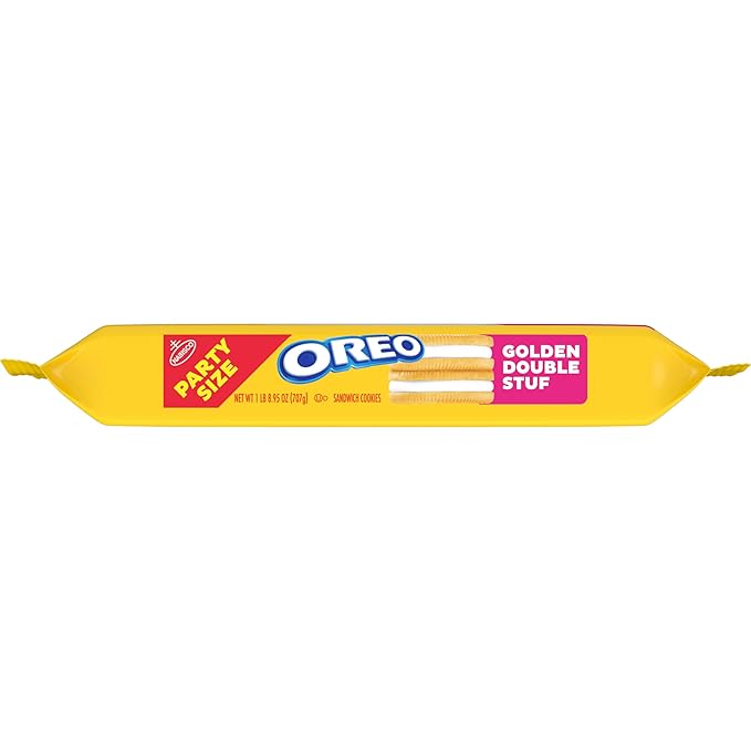 OREO Double Stuf Golden Sandwich Cookies, Party Size, 24.95 oz