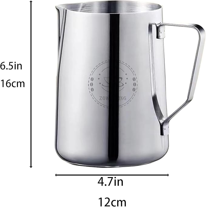 Milk Frothing Pitcher 50oz, Espresso Steaming Pitchers 50 Oz, Espresso Machine Accessories, Milk Frother cup 1500ml, Coffee Cappuccino Latte Art, Stainless Steel Jug with Dsecorating Art Pen
