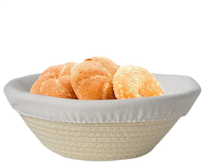 Bread Proofing Basket - Round Oval Bread Proofing Baskets Cotton Rope - Kitchen Gadget, Baking Supplies for Artisan Pastry Making