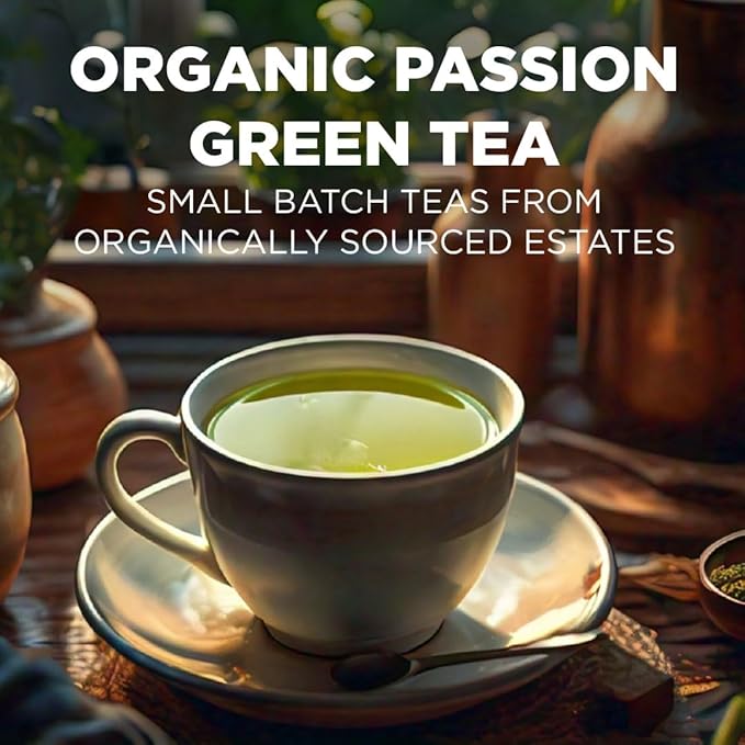 Maud's Organic Passion Green Tea Pods, 100 ct, Recyclable Single Serve Tea Pods ??100% Gourmet Blended Tea Leaves, Compatible with Keurig K Cups Maker
