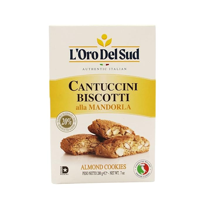 L'Oro Del Sud Traditional Almond Biscotti, Cantuccini d'Abruzzo, Italian Cookies Madewith Real Quality Ingredients, 200 G, 7 oz