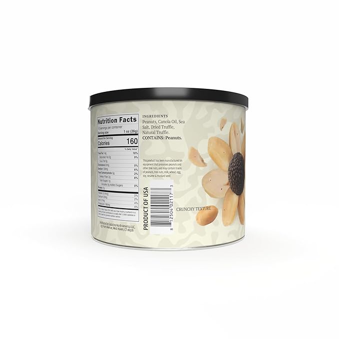 Sabatino Black Truffle Sea Salt Peanuts ??Gourmet Roasted Peanuts with Black Truffle & Sea Salt, Premium Snack, Keto-Friendly, 10 oz