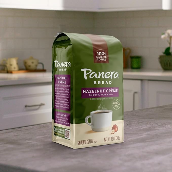Panera Hazelnut Cr챔me, Ground Coffee, Flavored Coffee, Bagged 12oz, Pack of 6