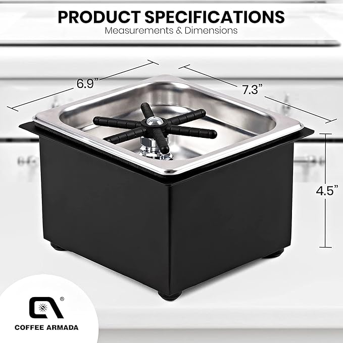 Coffee Armada Glass and Pitcher Rinser ??Stainless Steel ??High Pressure Auto Jet Washer Press ??Essential item for Professional Coffee Shops and Bars 7.3??x 6.9??x 4.5??"<div>
