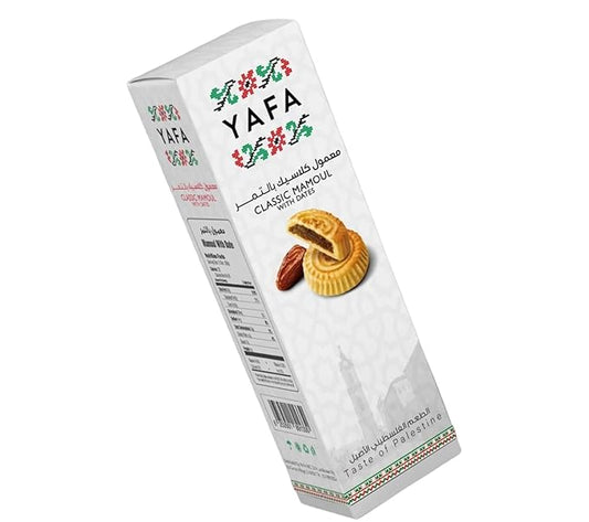YAFA Mamoul Shortbread Cookies, 14 Pieces, Middle Eastern Date Filled, Halal, 450g