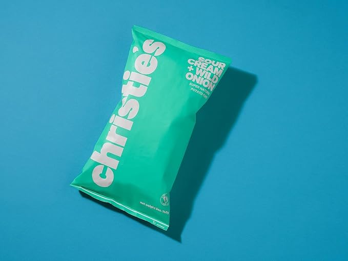 Christie's Chips Sour Cream + Wild Onion - Super Natural Vegan Potato Chips - Classic Flavor Reimagined - Dairy-Free, Bold, and Delicious - A Timeless Favorite Perfect for Snacking - 1 oz - 24 pack