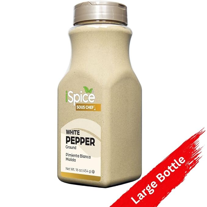 iSpice | White Pepper Ground | 16 oz | Bulk Size | Kosher | Rich Aroma