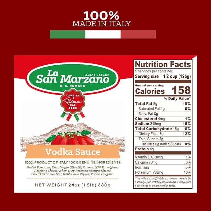 La San Marzano Variety Pack, Vodka, Four Cheese, Roasted Garlic Sauce, 24 oz, Pasta Sauce Made in Italy, All Purpose Tomato Premium Quality, All Natural, Non GMO, Gluten Free