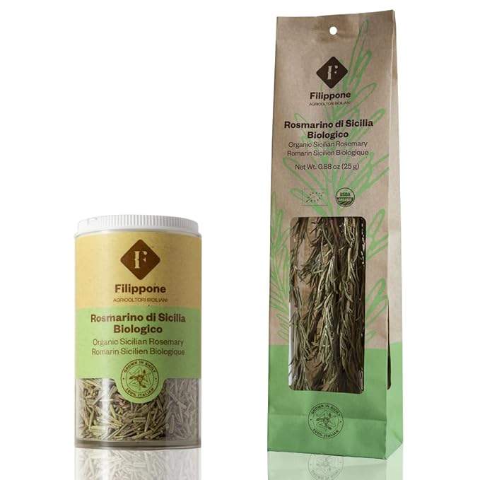 FILIPPONE - Organic Dried Rosemary leaves 25 g (0.88 oz), Herb Spices, Rosmarino Mazzetto