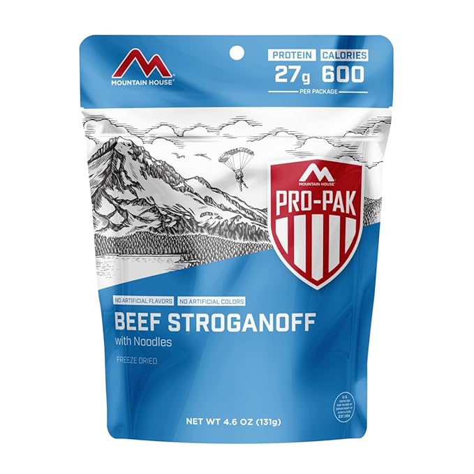 Mountain House Beef Stroganoff Pro-Pak Freeze Dried Backpacking & Camping Food 1 Serving