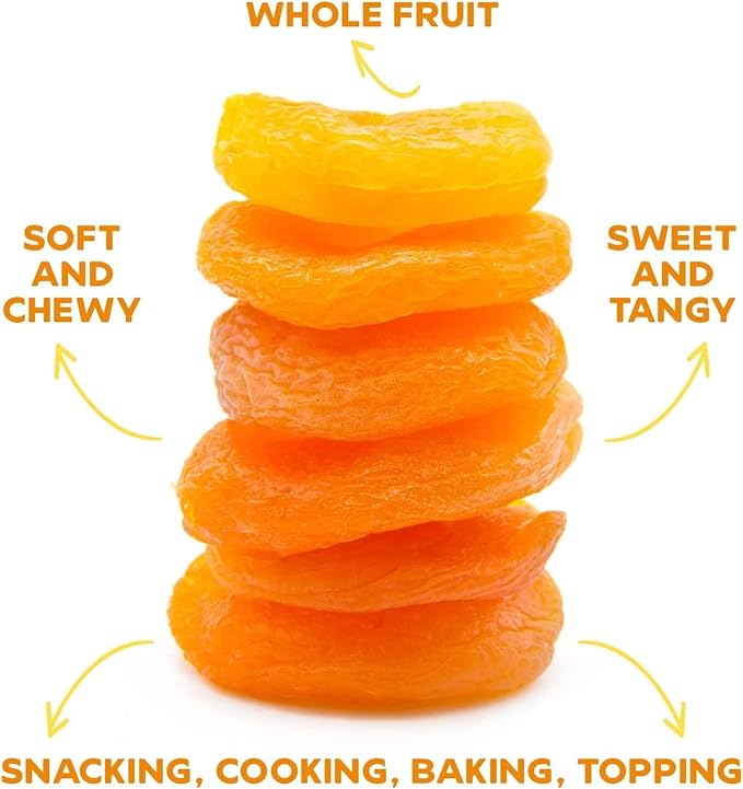 Drybox Dried Turkish Apricots No Sugar Added, Unsweetened Non-GMO | Dry Apricot Snacks | All Natural Mediterranean Dried Fruit Resealable 1 lb per pack - 1 Pack
