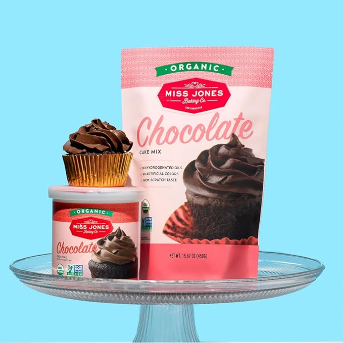 Miss Jones Baking Organic Cake and Cupcake Mix, Non-GMO, Vegan-Friendly, Moist and Fluffy: Chocolate (Pack of 6)