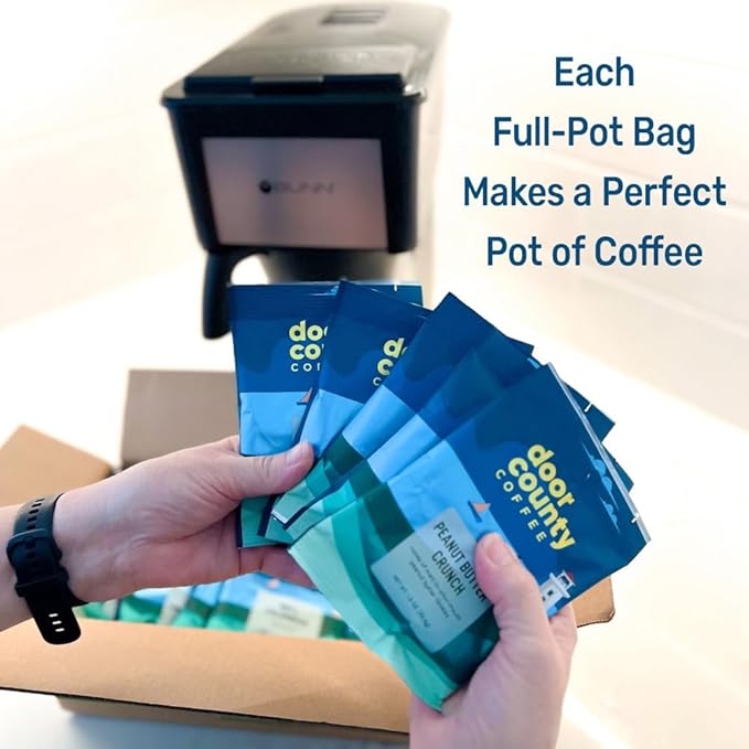 Gourmet Flavored Coffee Sampler Pack - 10 Bags of Unique Flavored Coffees ??100% Specialty Grade 1 Arabica -1.5 oz Full-Pot Bags - Roasted by Door County Coffee