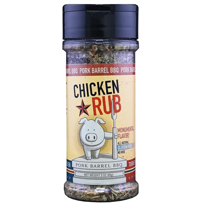 Pork Barrel BBQ Chicken Spice Rub | All-Purpose Seasoning and Spice Rub |Grilling Essentials, Perfect for Grilling, Smoking, or Cooking Wings, Chicken, Beef, Pork, Seafood, and More | Gluten-Free, No MSG, Zero Calorie, 3 oz