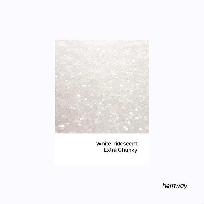 Hemway Premium Glitter Shaker - White Iridescent | 115g Extra Chunky Metallic Flake Sequins for Resin & Epoxy Crafts | Craft Supplies for Tumblers, Festival, Art