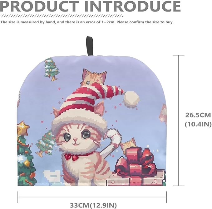 Christmas Cat Tea Pot Cozy for Keeping Warm Teapot Insulation Cover for Home Decor Teapot Cover Cartoon Tea Kettle Dust Cover for Quilt Creative Gifts for Women Wife Mom