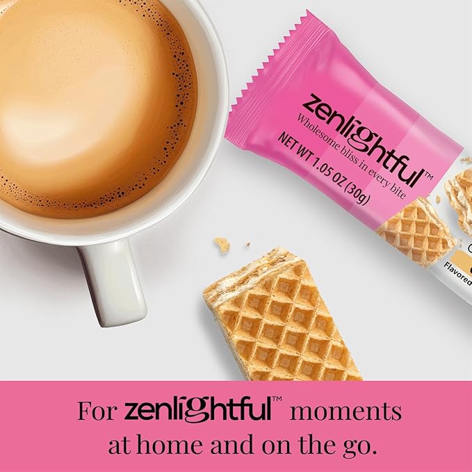 Zenlightful Creamy Vanilla Keto Bars, Low Carb (2 net carbs), Low Sugar (3g), High Fiber, Non-GMO, Vegetarian, Healthy Snacks, Delicious Crunchy Wafer Cookies with Decadent Creamy Filling, 12 Count