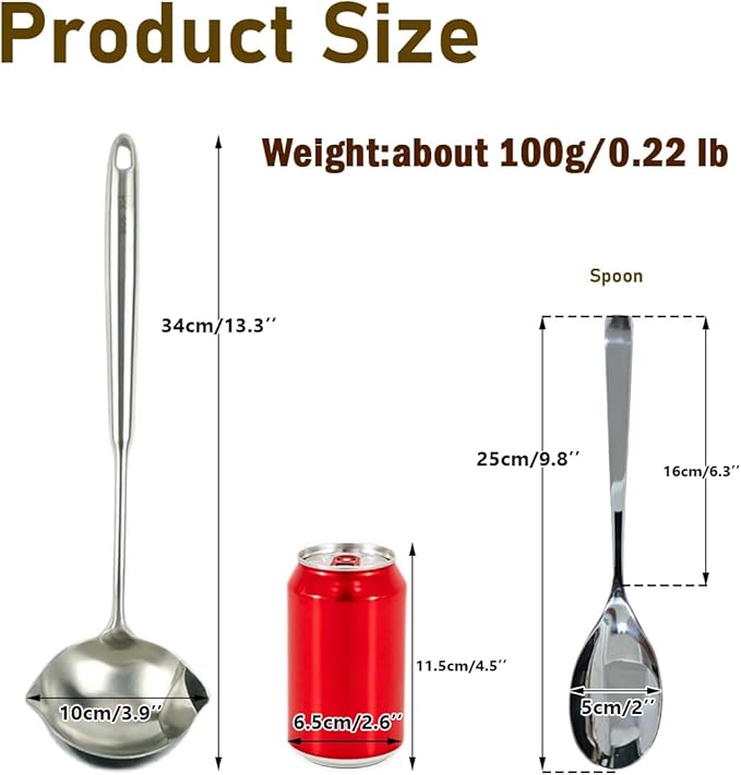 Serving Spoons,SUS 304 Stainless Steel Buffet & Banquet Style Serving Utensils (Set of 2)