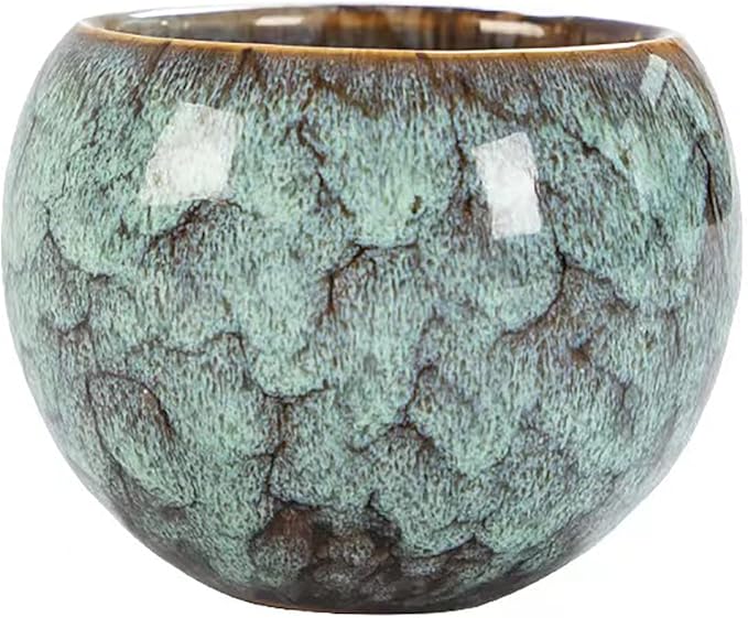 MQjzsh Chinese Japanese Traditional Ceramic Tea Cups, Mini Ceramic Kung Fu Tea Cups, Mate Cup Set, Tea, Espresso, 4-Piece Set for Home, Outdoor and Office