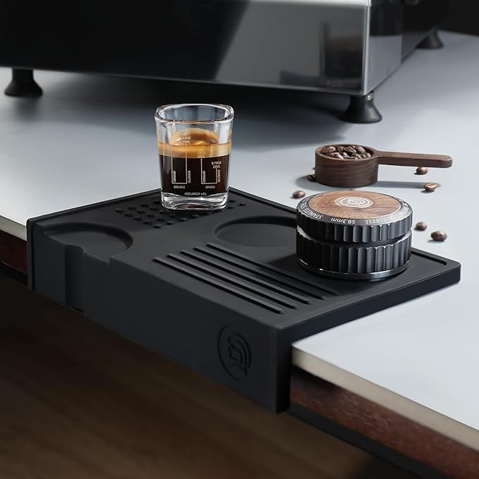 Coffee Expresso tamping mat,Food Grade Silicone, Waterproof Heat Resistant, Black