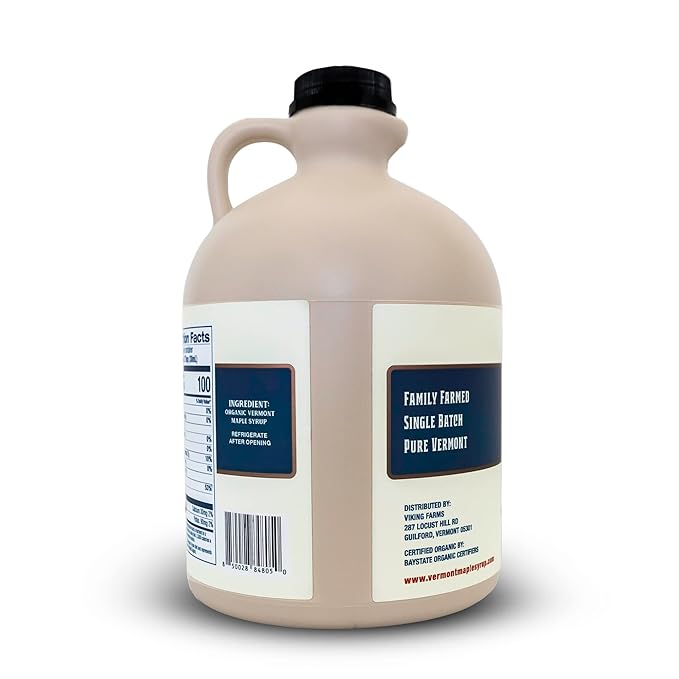 Vermont Maple Syrup - 64 oz Grade A, Amber Rich Organic Maple Syrup - 100% Pure and Authentic Maple Syrup for Pancakes, Waffles and More - Nut free, Gluten Free, Vegan, Paleo
