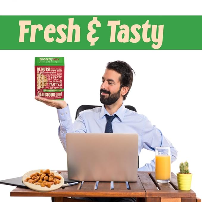 Sincerely Nuts ??Honey Roasted Cashews | One Lb. Bag | Deluxe Kosher Snack Food | Healthy Source of Protein & Nutritional Content | Gourmet Quality Cashew Nut